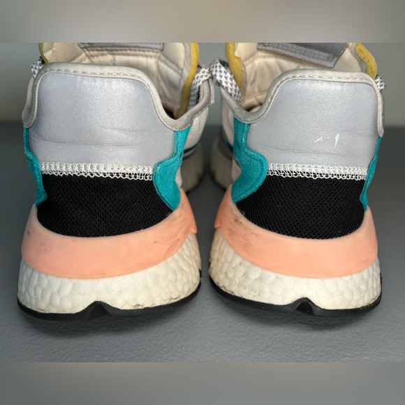 Adidas Men’s Nite Jogger White Hi-Res Aqua Size 12 - Picture 7 of 12